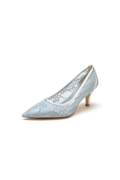 Lace Pointed Toe Wedding Stiletto Heels