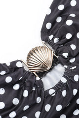 Polka Dot Cami Cutout Slim Maxi Dress
