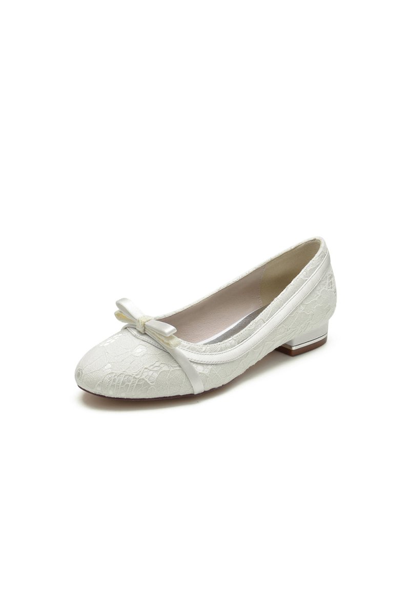 Lace Flats Sandal with Bow Bridal